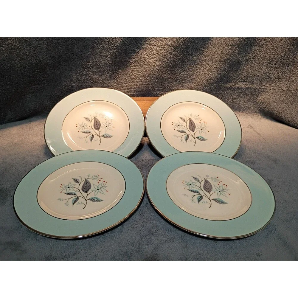 Homer Laughlin Eggshell Cavalier Dianne 4 Bread Butter Plates 6-1/4